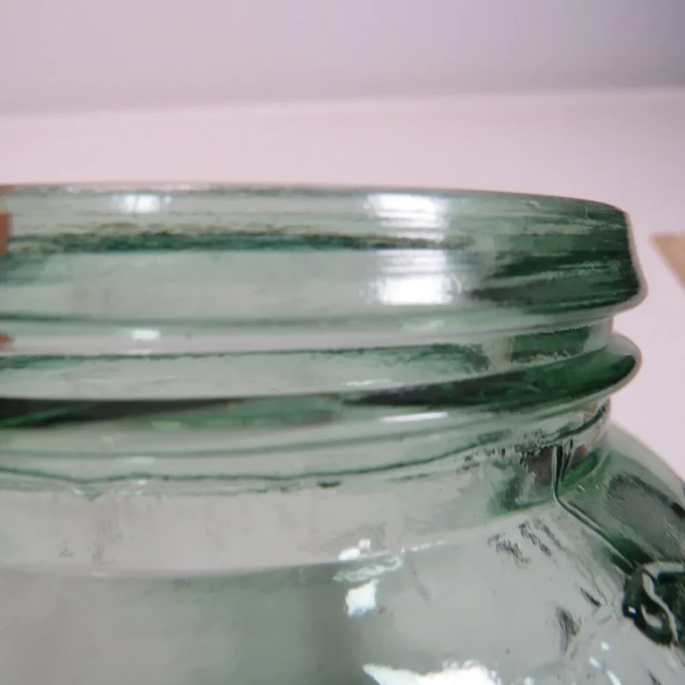 Green Orchard Fruit Glass Jar w decorative Cork Lid